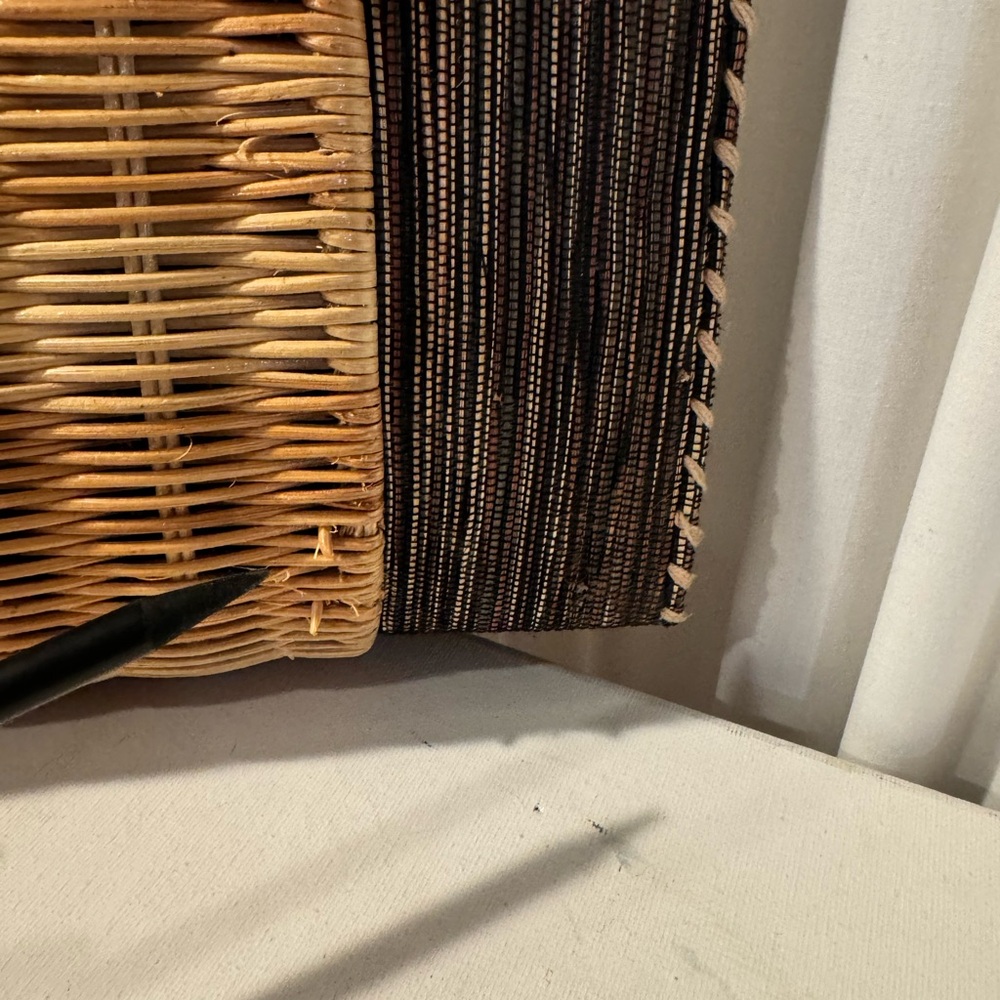 Wicker and Textile Handbag - Picture 8 of 9